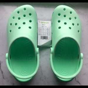 light green crocs! never warn!